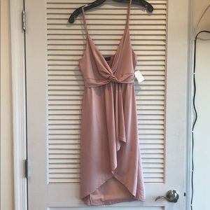 Knotted Overlap Mini Dress